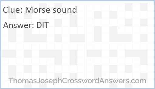 Morse sound Answer