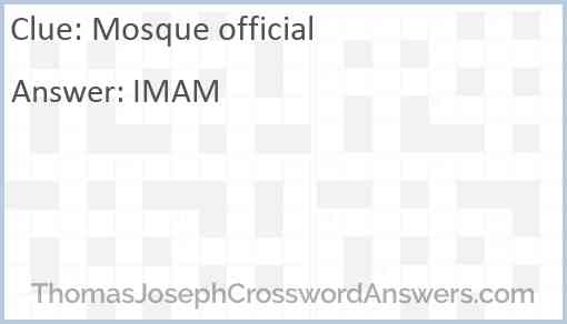 Mosque official Answer