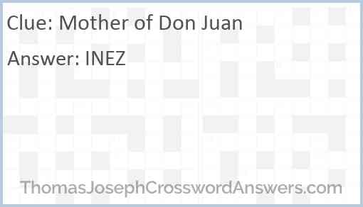 Mother of Don Juan Answer