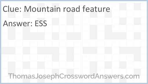 Mountain road feature Answer