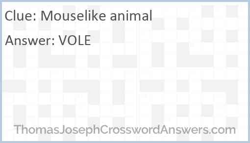 Mouselike animal Answer