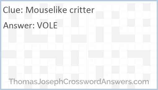 Mouselike critter Answer