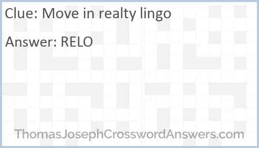 Move in realty lingo Answer