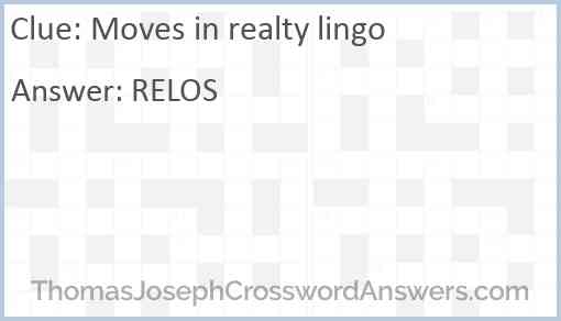 Moves in realty lingo Answer