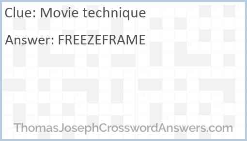 Movie technique Answer