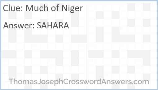 Much of Niger Answer