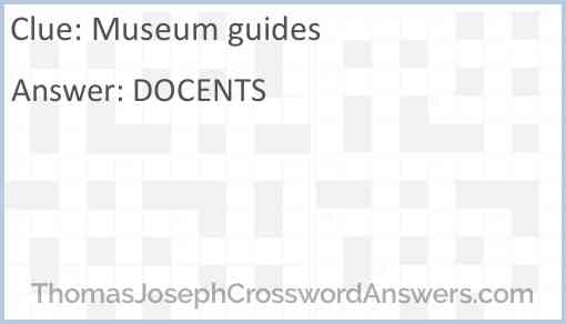 Museum guides Answer