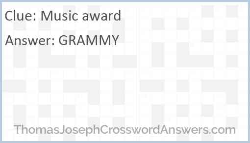 Music award Answer
