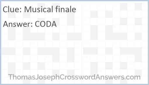 Musical finale Answer