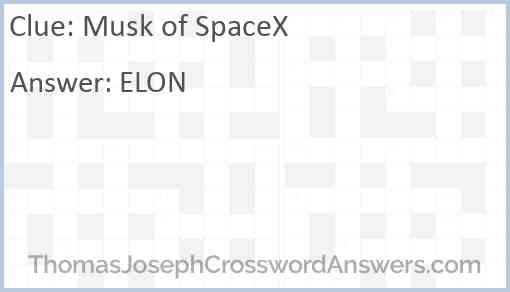 Musk of SpaceX Answer