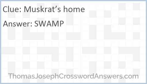 Muskrat’s home Answer