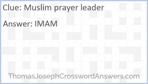 Muslim prayer leader Answer