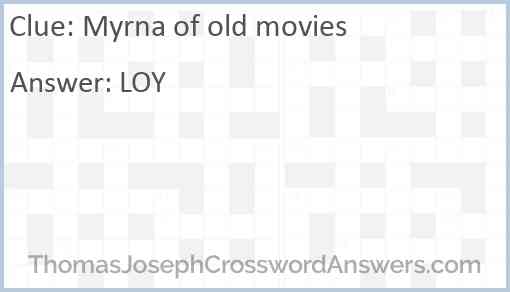 Myrna of old movies Answer