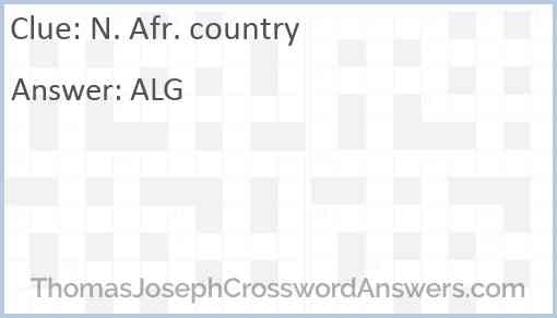 N. Afr. country Answer