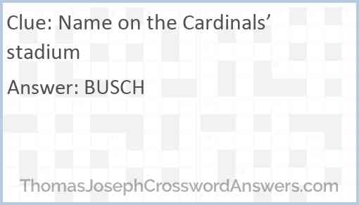 Name on the Cardinals’ stadium Answer