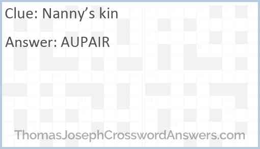 Nanny’s kin Answer