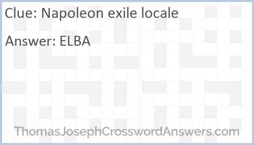 Napoleon exile locale Answer