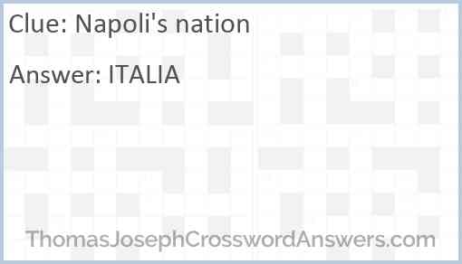 Napoli’s nation Answer