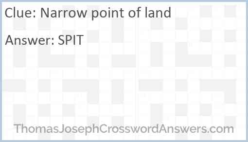 Narrow point of land Answer