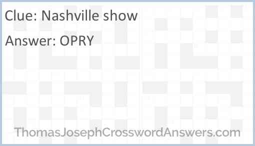 Nashville show Answer