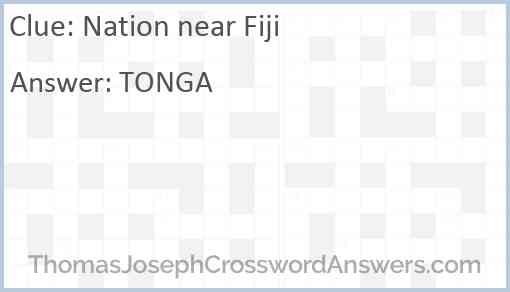 Nation near Fiji Answer