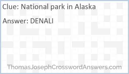 National park in Alaska Answer