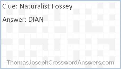 Naturalist Fossey Answer