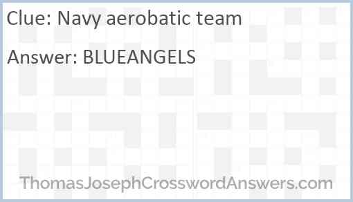 Navy aerobatic team Answer