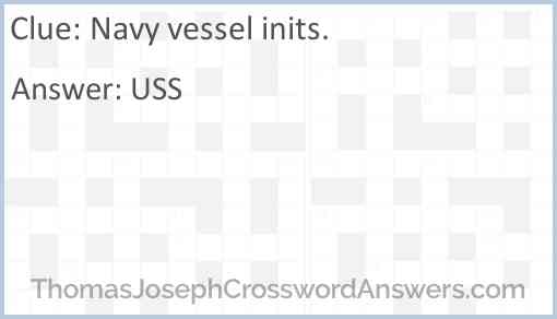 Navy vessel inits. Answer
