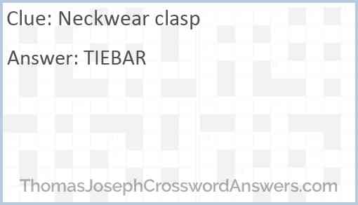 Neckwear clasp Answer