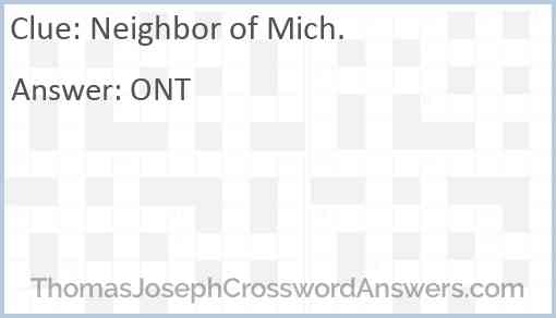 Neighbor of Mich. Answer