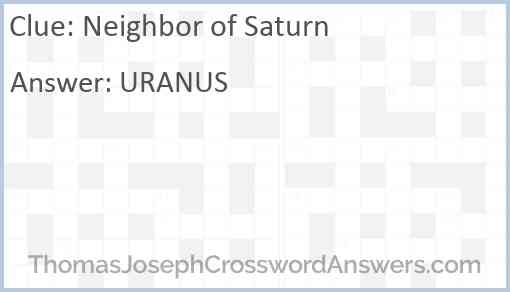 Neighbor of Saturn Answer