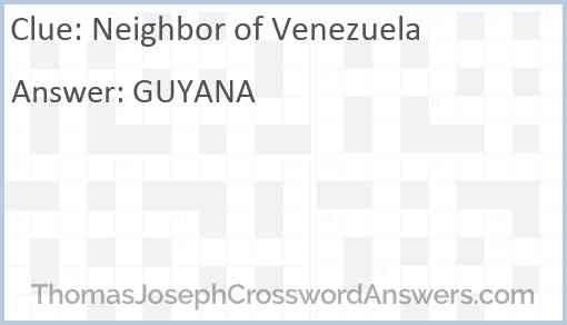 Neighbor of Venezuela Answer