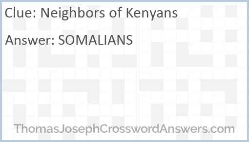 Neighbors of Kenyans Answer