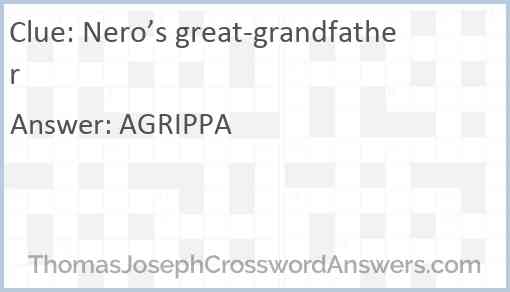 Nero’s great-grandfather Answer