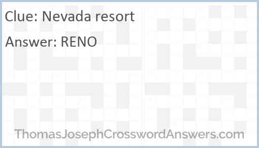 Nevada resort Answer