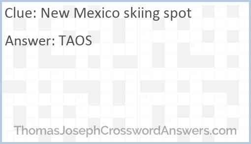 New Mexico skiing spot Answer