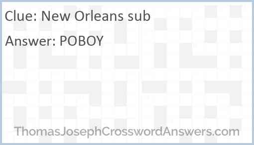 New Orleans sub Answer