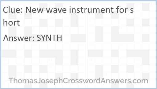 New wave instrument for short Answer