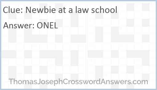 Newbie at a law school Answer