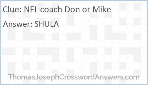 NFL coach Don or Mike Answer