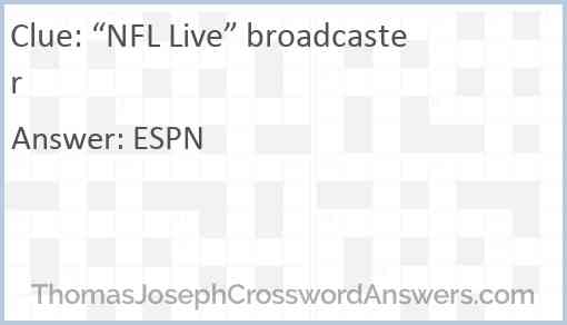 “NFL Live” broadcaster Answer