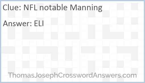 NFL notable Manning Answer