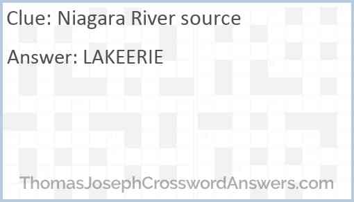 Niagara River source Answer