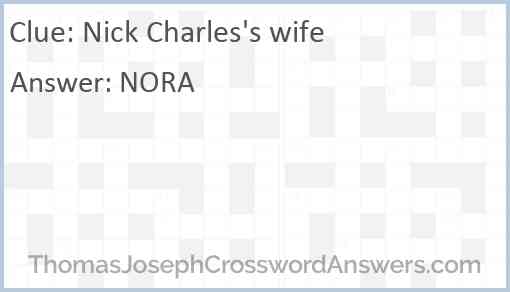 Nick Charles’s wife Answer