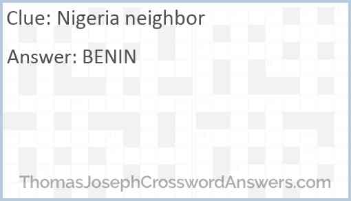 Nigeria neighbor Answer