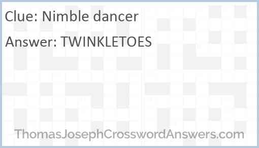 Nimble dancer Answer