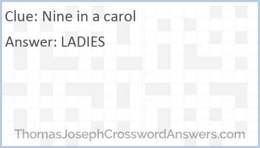 Nine in a carol Answer