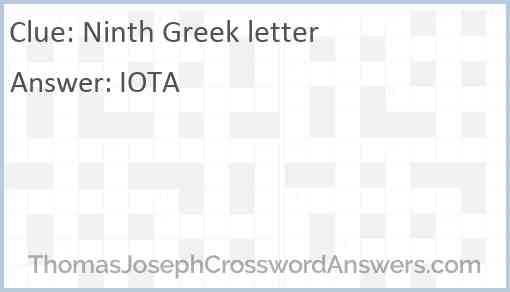 Ninth Greek letter Answer