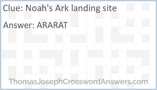 Noah's Ark landing site Answer